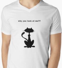 CAT FUNNY Men's V-Neck T-Shirt