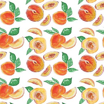 Artwork thumbnail, Peach party in my garden_ watercolour & ink  by ebozzastudio