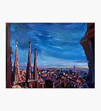 Barcelona City View and Sagrada Familia Photographic Print
