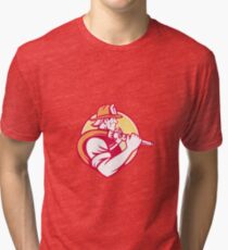 Fireman Firefighter Emergency Worker Tri-blend T-Shirt