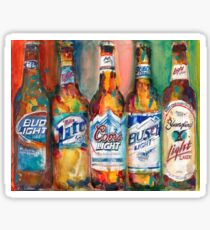 Bud light Miller Lite Coors Light Busch Light Yuengling Light Combo Beer Art Print Sticker