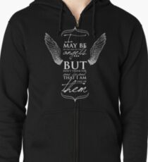 Side of the Angels - White Zipped Hoodie