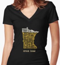 MN Drink Local Women's Fitted V-Neck T-Shirt
