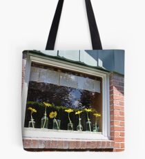 University Place Garden Tour - Home #1 Dancing Gerbera Daisies on a Sill Tote Bag