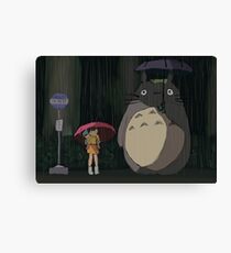 Totoro Rain scene Canvas Print