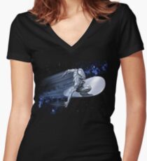 Silver Surfer Women's Fitted V-Neck T-Shirt