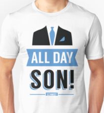 Der ganze Tag Sohn Schmidt Tshirt | Neues Mädchen-T-Shirt T-Stück Nick Miller Cece Winston Jess Fernsehzitat Meme Geschenk ihm Ihr Douchebagglas Schmidt geschieht uk Slim Fit T-Shirt