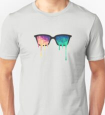 Psychedelic Nerd Glasses with Melting LSD/Trippy Color Triangles Unisex T-Shirt