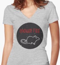 Mouse Rat T-Shirt | Parks and Recreation Leslie Knope Ron Swanson Bert Macklin FBI Parks n Rec Pawnee Indiana TV Show Tshirt Tee uk usa gift Women's Fitted V-Neck T-Shirt