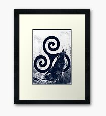 Triskele and Wolf Framed Print