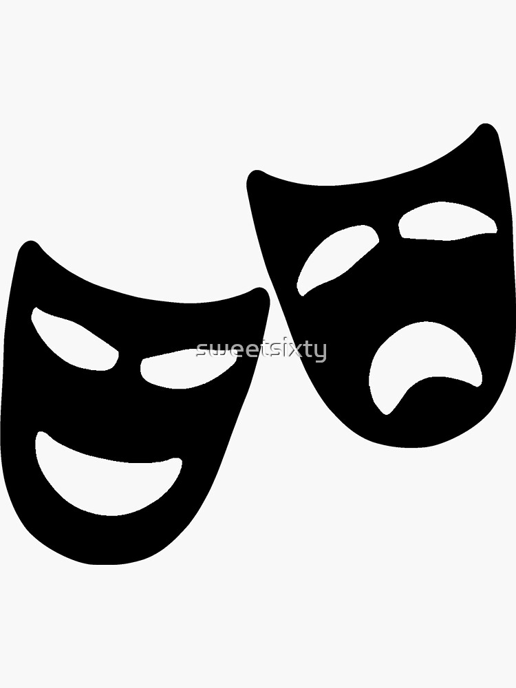 "Tragedy and Comedy Masks" Sticker by sweetsixty | Redbubble