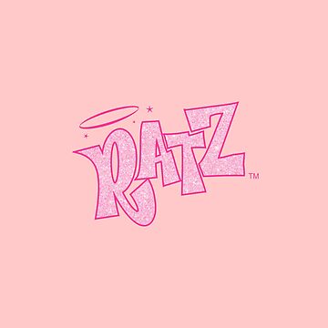 Pink plaid glitter ratz logo Sticker for Sale by Virgo Sun