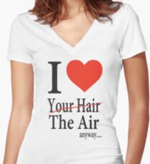 Dr. Horrible Freeze Ray love your hair Women's Fitted V-Neck T-Shirt