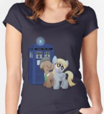 Derpy and the Doctor (My Little Pony: Friendship is Magic) Women's Fitted Scoop T-Shirt