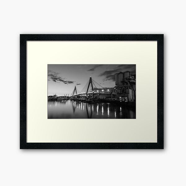 Anzac Bridge - B & W Framed Art Print