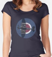 Vintage Fighter Plane Supermarine Spitfire Mark 19 Women's Fitted Scoop T-Shirt