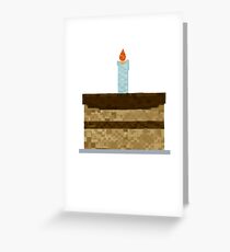 Minecraft Birthday Cake Greeting Card