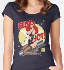 Red Hot Nose Art Women's Fitted Scoop T-Shirt