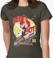 Red Hot Nose Art Women's Fitted T-Shirt