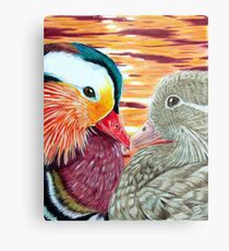 Mandarin Ducks in Love Metal Print