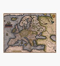 Europe Map 1572 Photographic Print