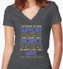 I Am Support Women's Fitted V-Neck T-Shirt
