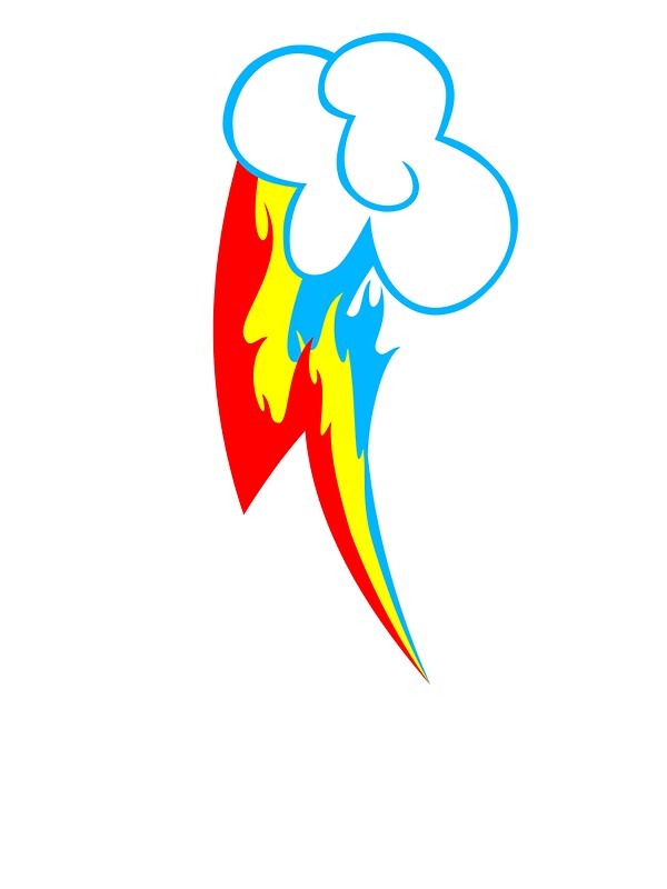 "Rainbow Dash Fire Cutie Mark" Stickers by Nightmarespoon 
