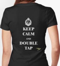 Keep Calm & Double Tap Women's Fitted T-Shirt