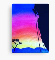 Sunset Rock-Climbing Canvas Print