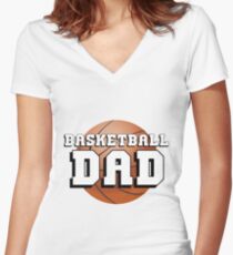 Basketball Dad Women's Fitted V-Neck T-Shirt