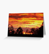 Flaming Sunset Greeting Card