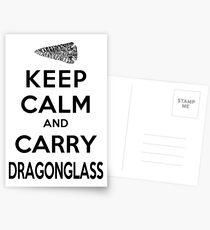 Keep Calm: Dragonglass (Black) Postkarten