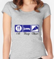Eat, Sleep, Cheer Women's Fitted Scoop T-Shirt