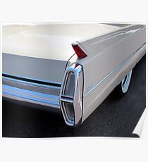 White Cadillac Fin Poster