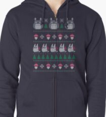 My Neighbor's Ghibli Totoro Ugly Christmas Zipped Hoodie