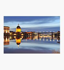 Sunset over Garonne river Photographic Print