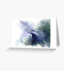 Water colour Badger Grußkarte