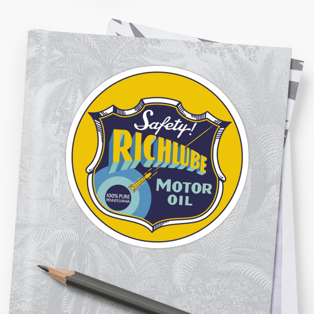  Richlube Vintage Motor  Oil  Stickers  by John Odziemek 