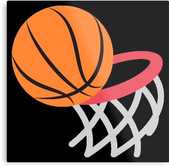 "Basketball Emoji" Metal Print by ScrappyDesigns Redbubble