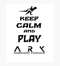 KEEP CALM AND PLAY ARK black Photographic Print