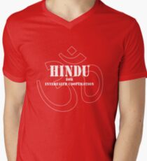 Hindu for Interfaith Cooperation (dark color) Men's V-Neck T-Shirt