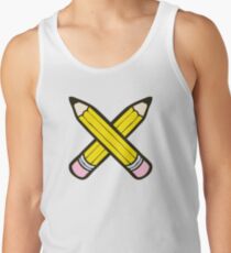 Pencil Power Blue Pattern Tank Top