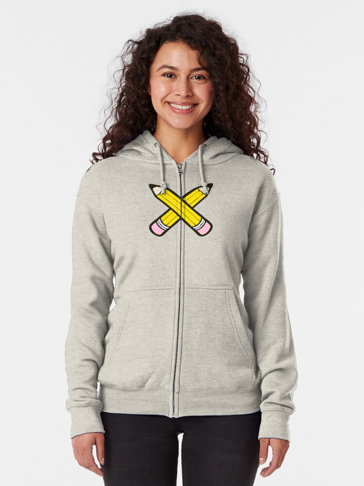 Alternate view of Pencil Power Blue Pattern Zipped Hoodie