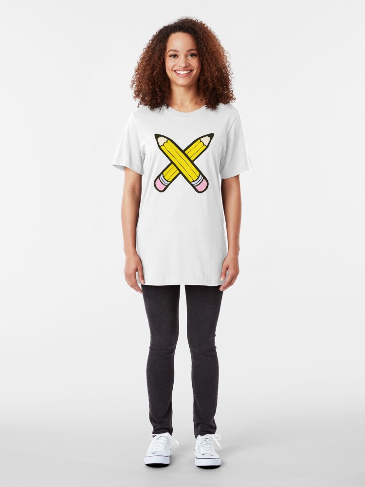 Alternate view of Pencil Power Blue Pattern Slim Fit T-Shirt
