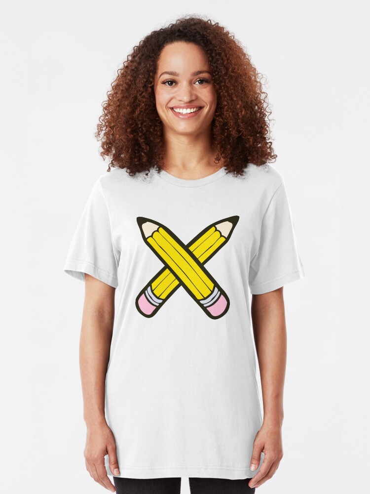 Alternate view of Pencil Power Blue Pattern Slim Fit T-Shirt