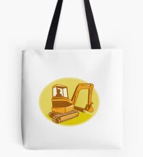 Mechanical Digger Excavator Retro Tote Bag
