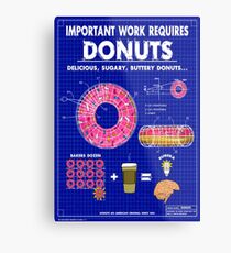 Donuts Blueprint Metal Print