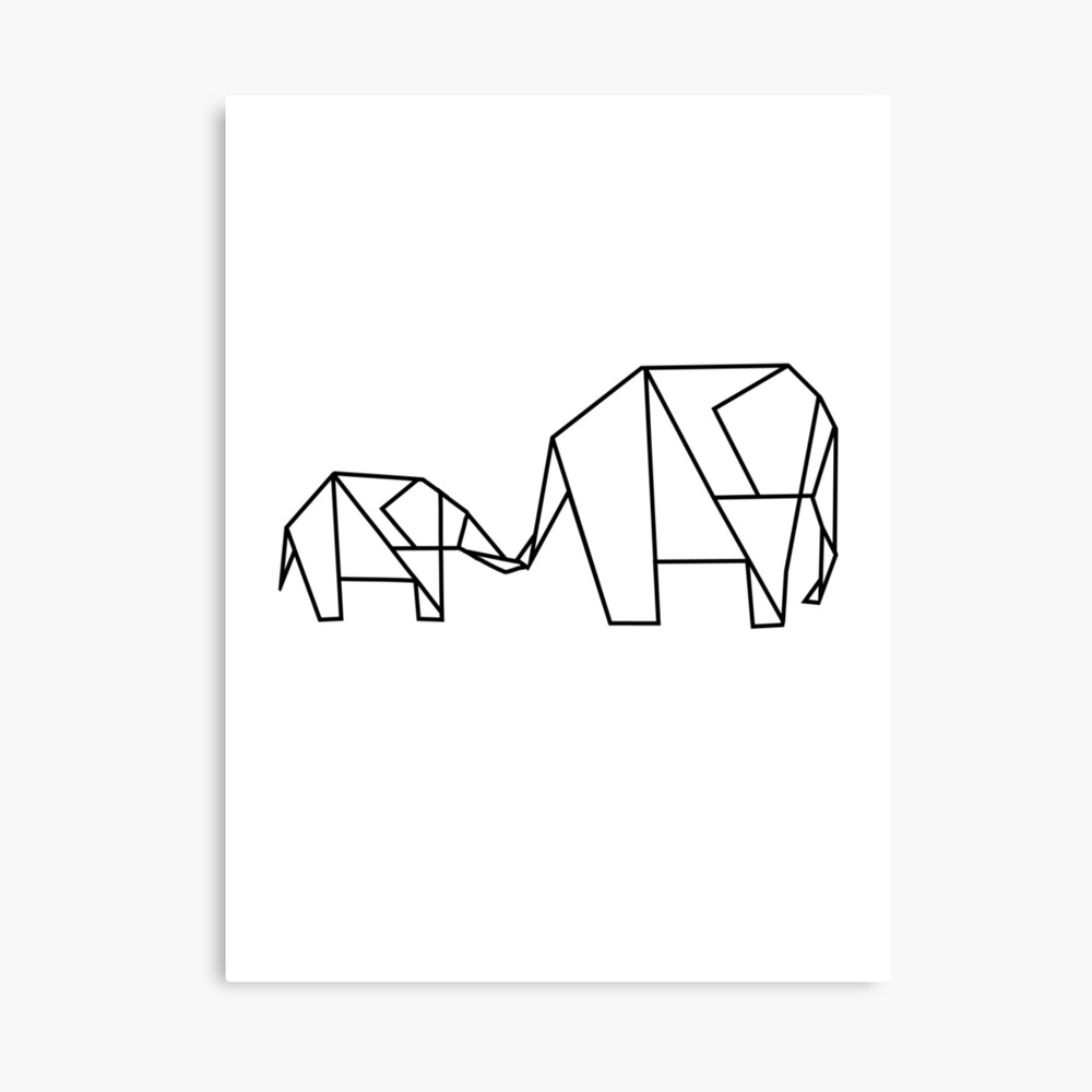 Origami Elephant Canvas Print