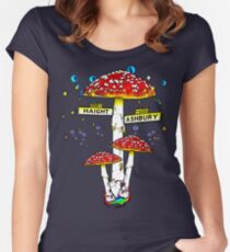 Haight Ashbury - Psychedelic Mushroom Women's Fitted Scoop T-Shirt