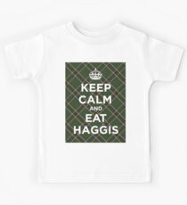 Keep calm, eat haggis Scottish tartan Kids Tee